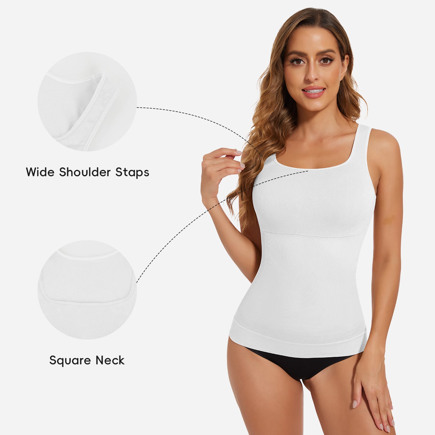 Joyshaper Bust Support Tummy Control Square Neck Tank Top