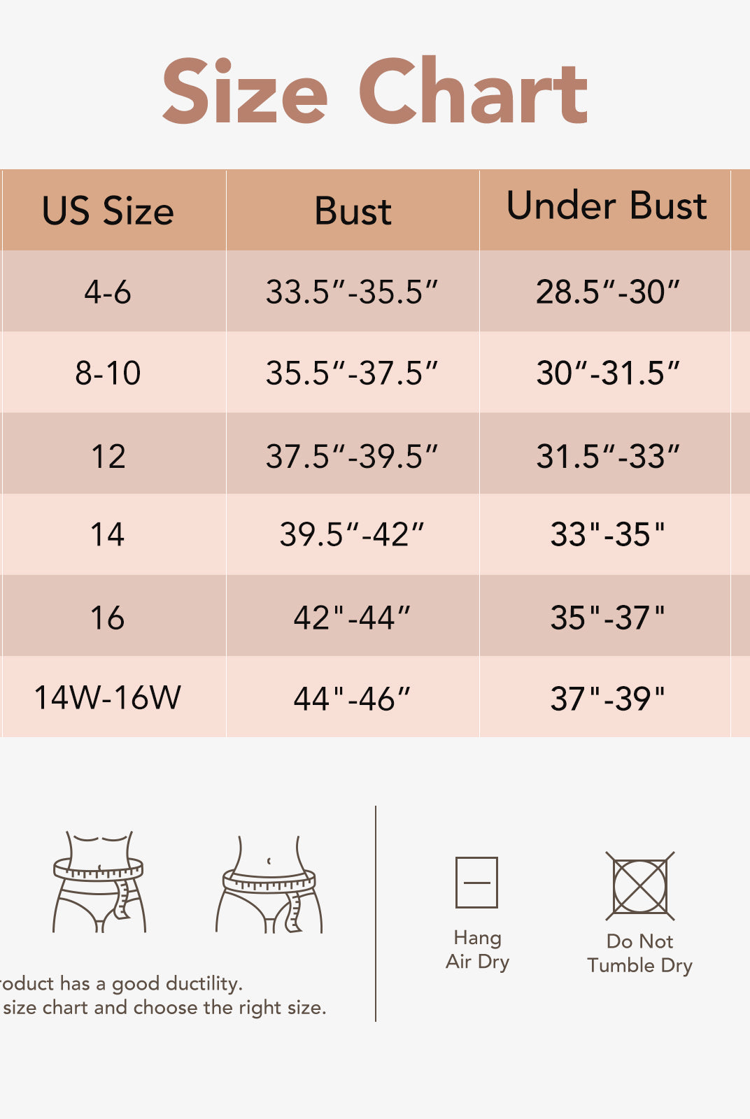 Joyshaper Posture Corrector Chest Brace Up size chart