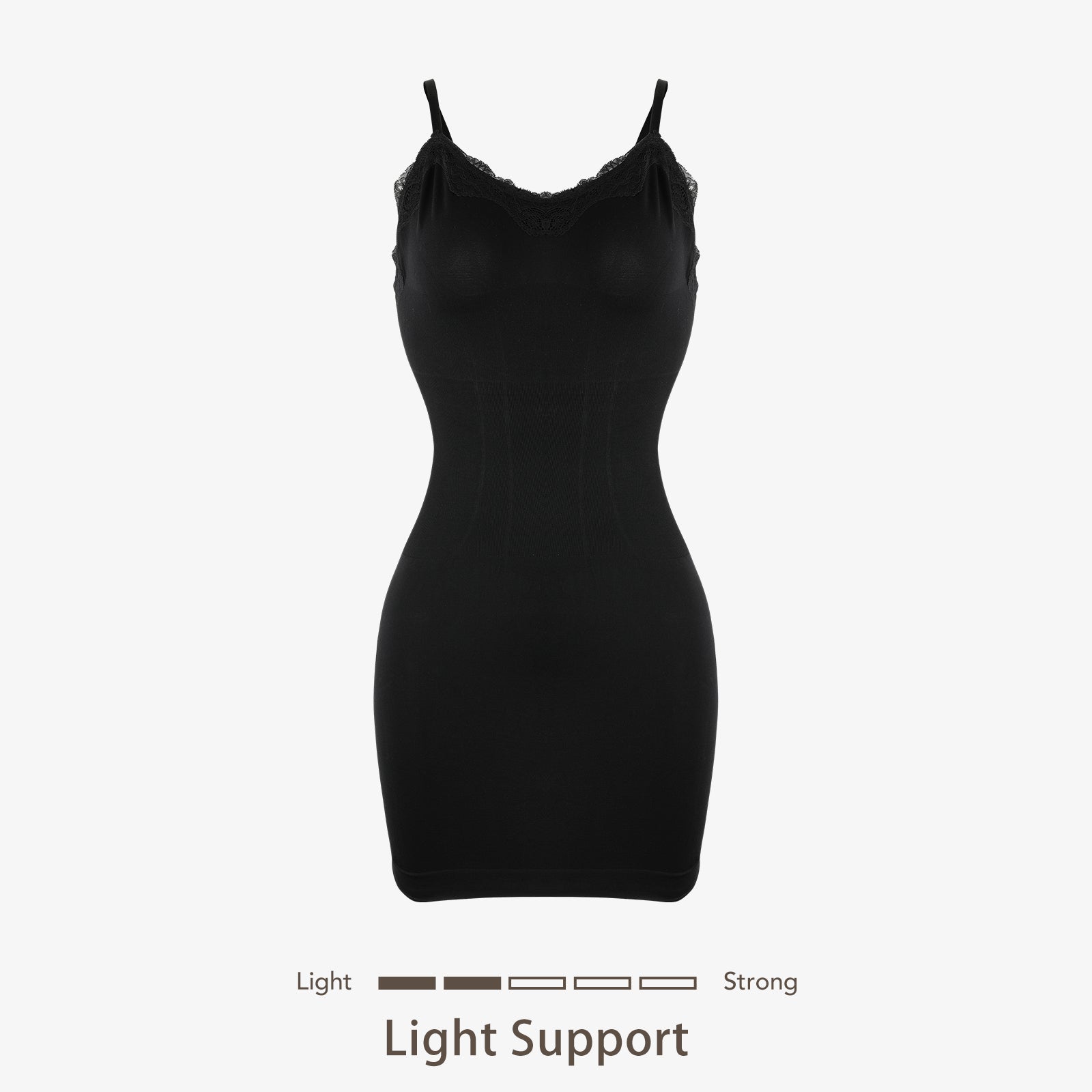 Joyshaper Seamless V-Neck Lace Slips Dress black