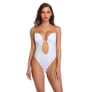 Joyshaper Plunging Deep V-Neck Strapless Backless Thong Bodysuit