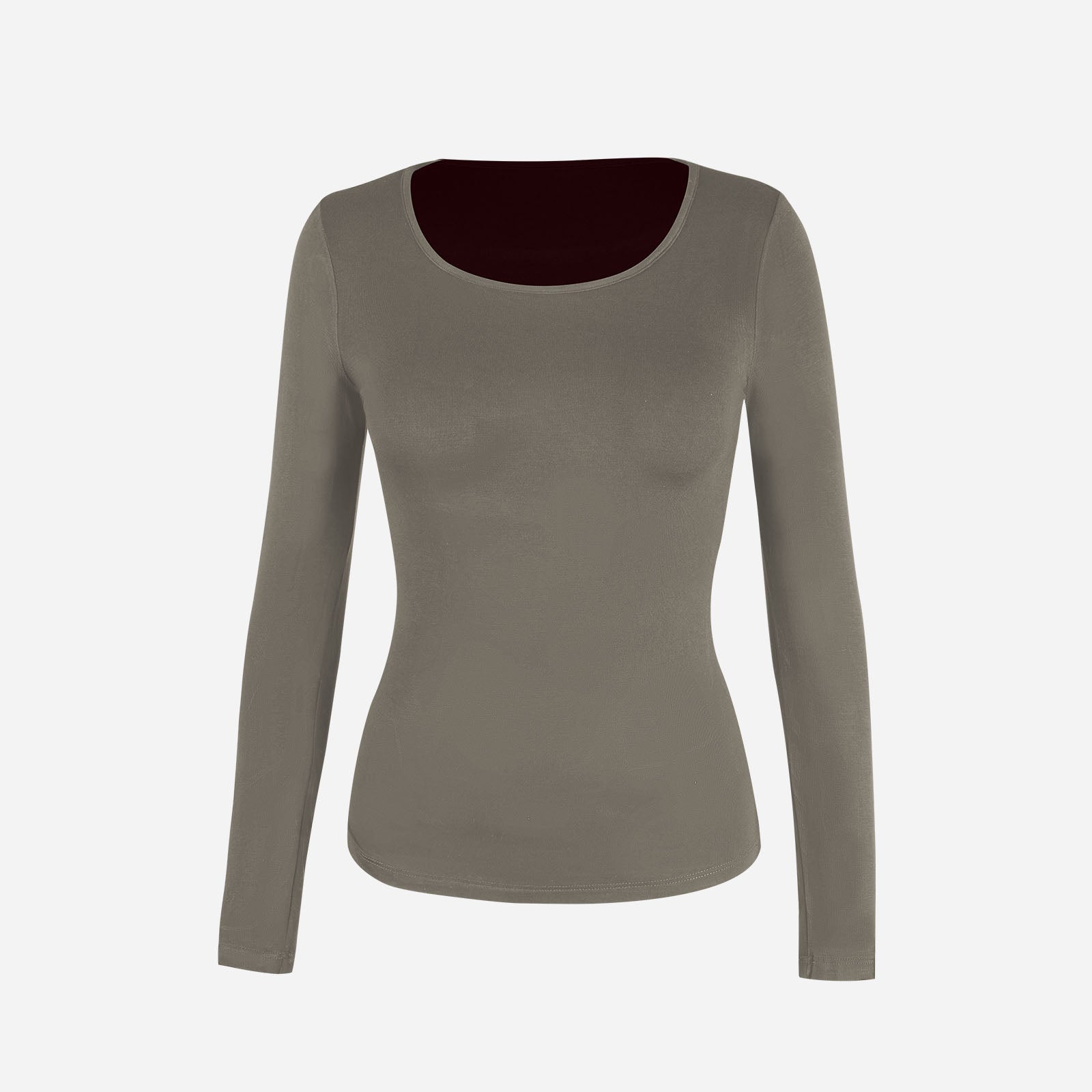 Joyshaper Scoop Neck T Shirt Slim Fit Long Sleeve Tops Tee