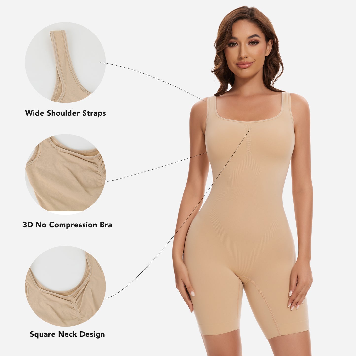 Joyshaper Shaping Mid Thigh Seamless Sculpting Shapewear Bodysuit
