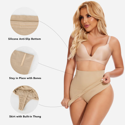 Joyshaper Seamless Half Shapewear Skirt With Built In Thong