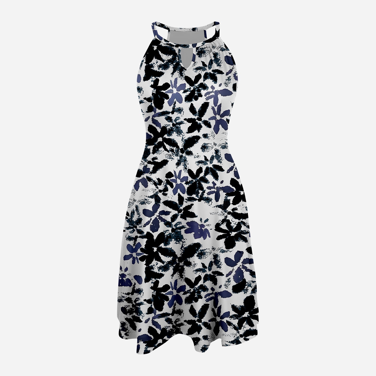 JOYSHAPER Summer Halter Dress with Built-in Bra and Pockets Casual Flowy