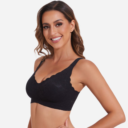 Joyshaper Supportive Push-Up V-Neck Lace Bra