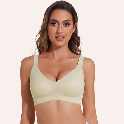 Joyshaper Supportive Push-Up V-Neck Lace Bra