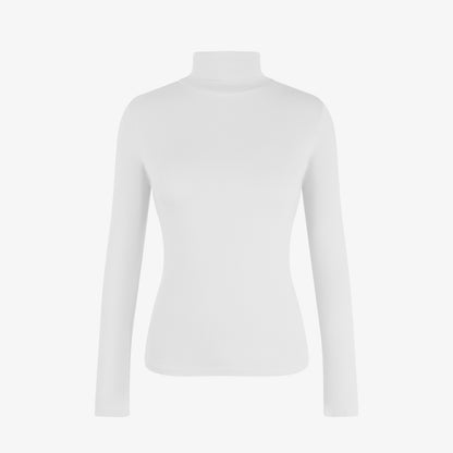 Joyshaper Cotton Stretch Long Sleeve Mock Turtle Neck Top