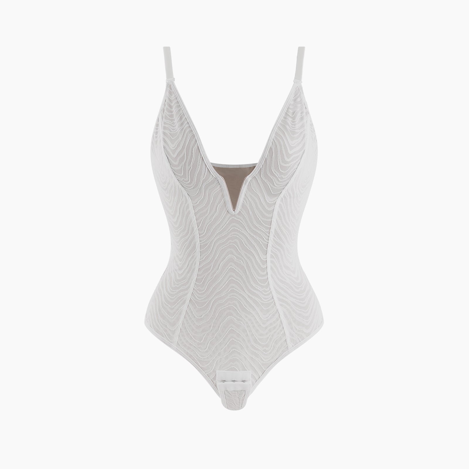 Joyshaper Deep V Lace Shapewear Corset Thong Bodysuit