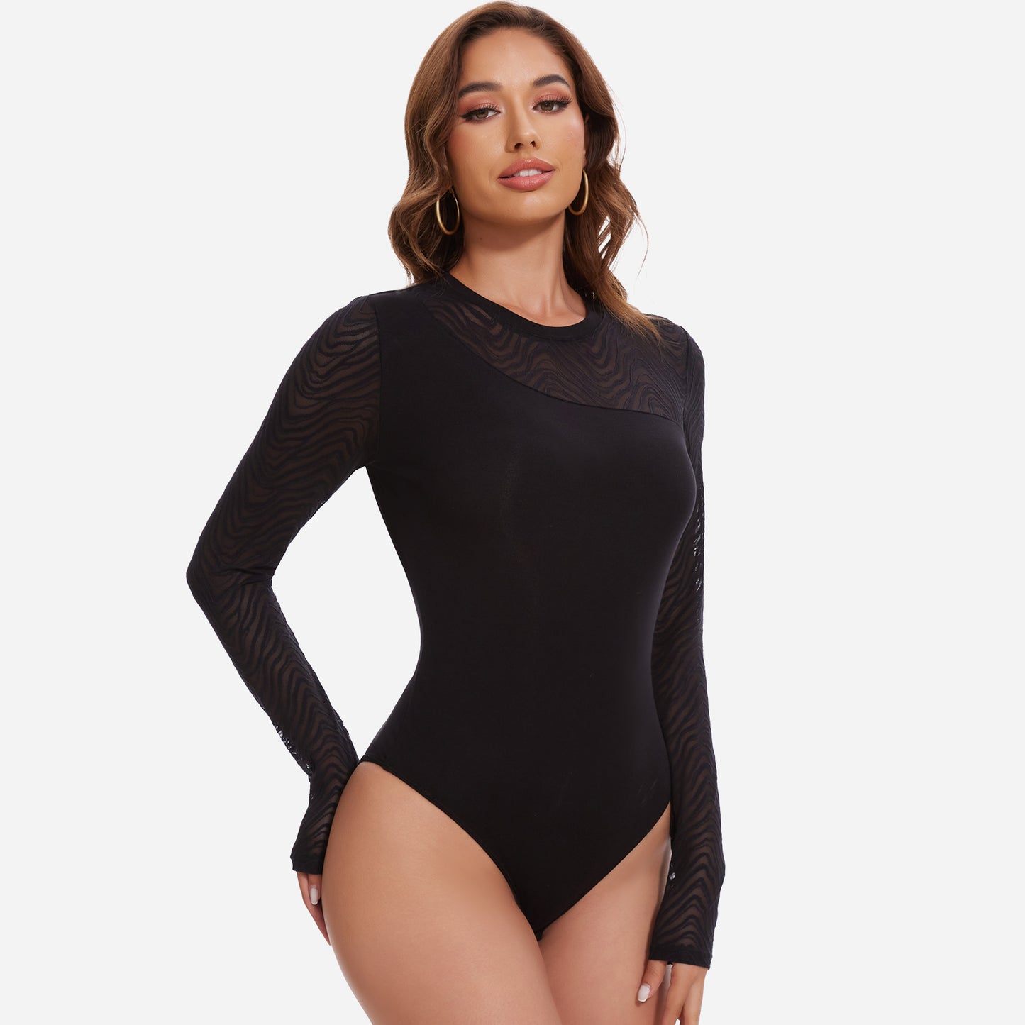 Joyshaper Elegant Long Sleeve Going Out Bodysuit Top