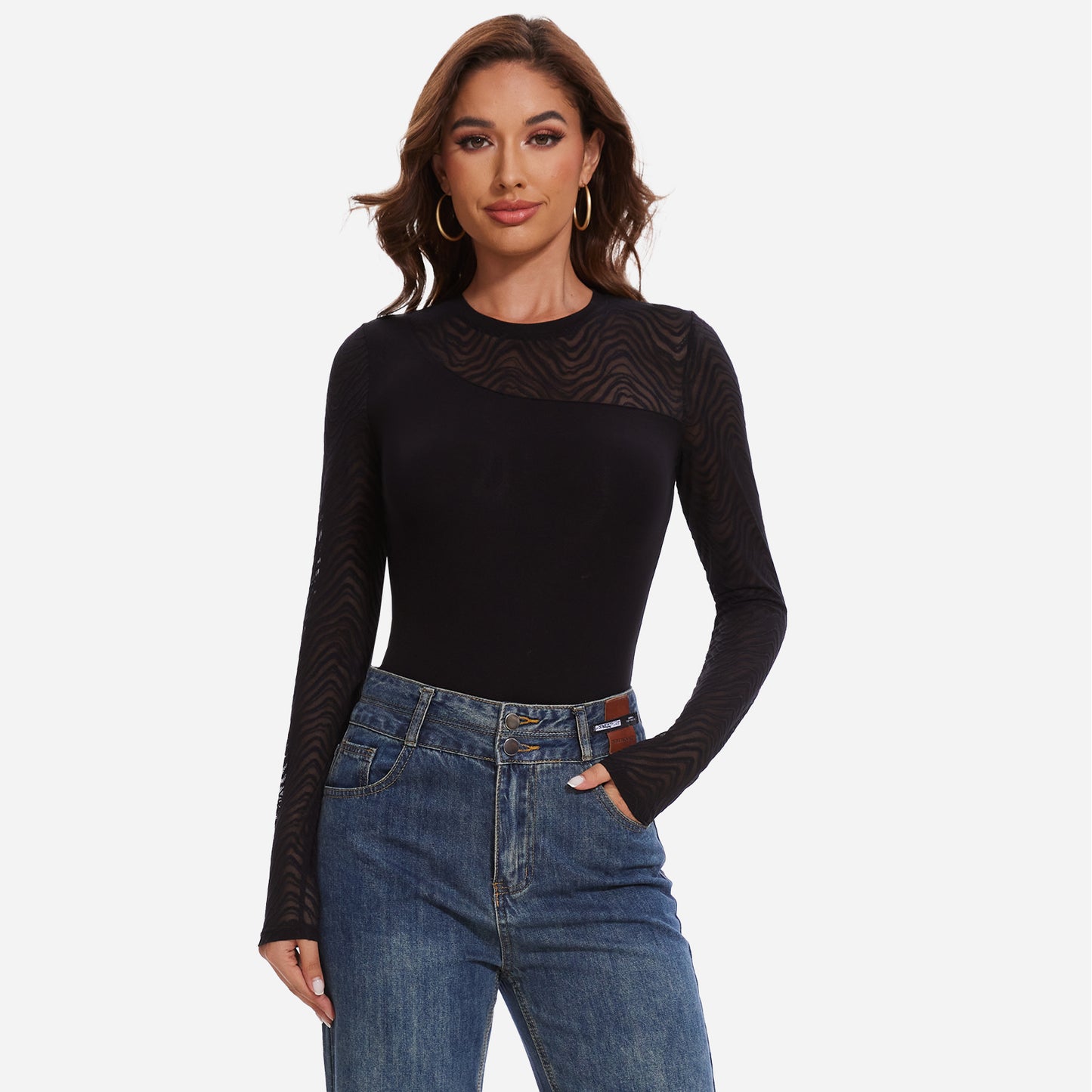 Joyshaper Elegant Long Sleeve Going Out Bodysuit Top