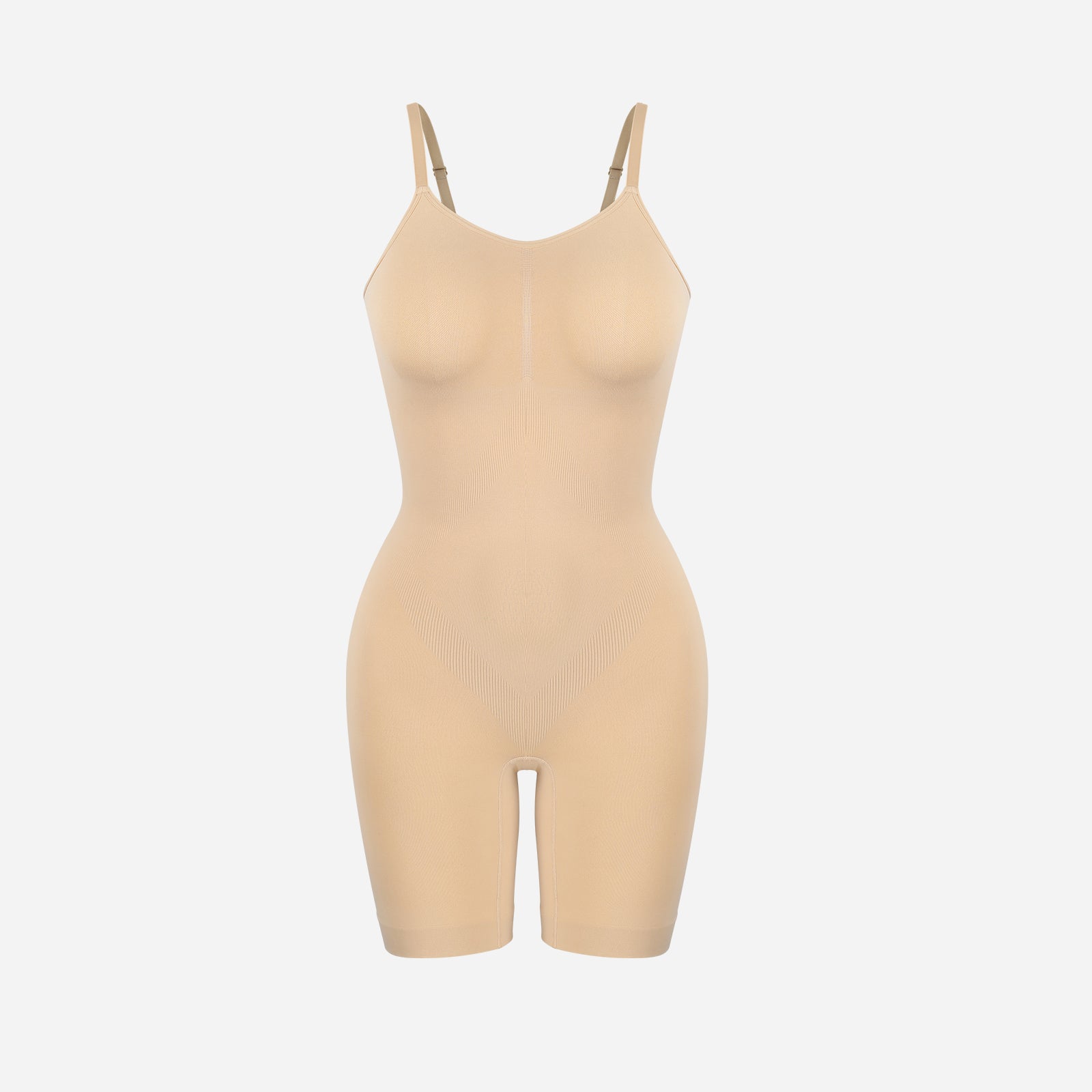 Joyshaper Seamless Mid Thigh Bodysuit Shapewear with Adjustable Straps