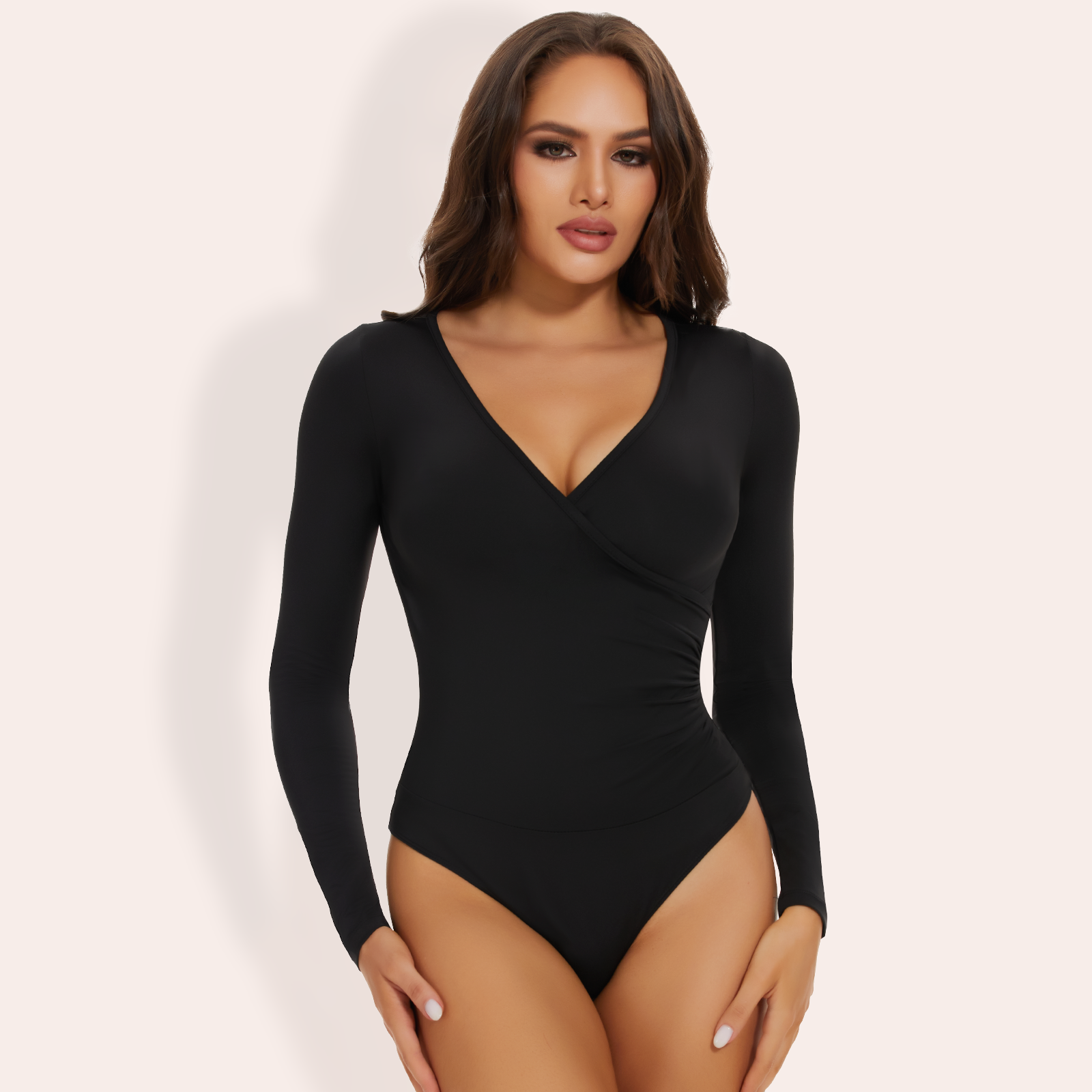 Joyshaper Sexy V-Neck Long Sleeve Bodysuit