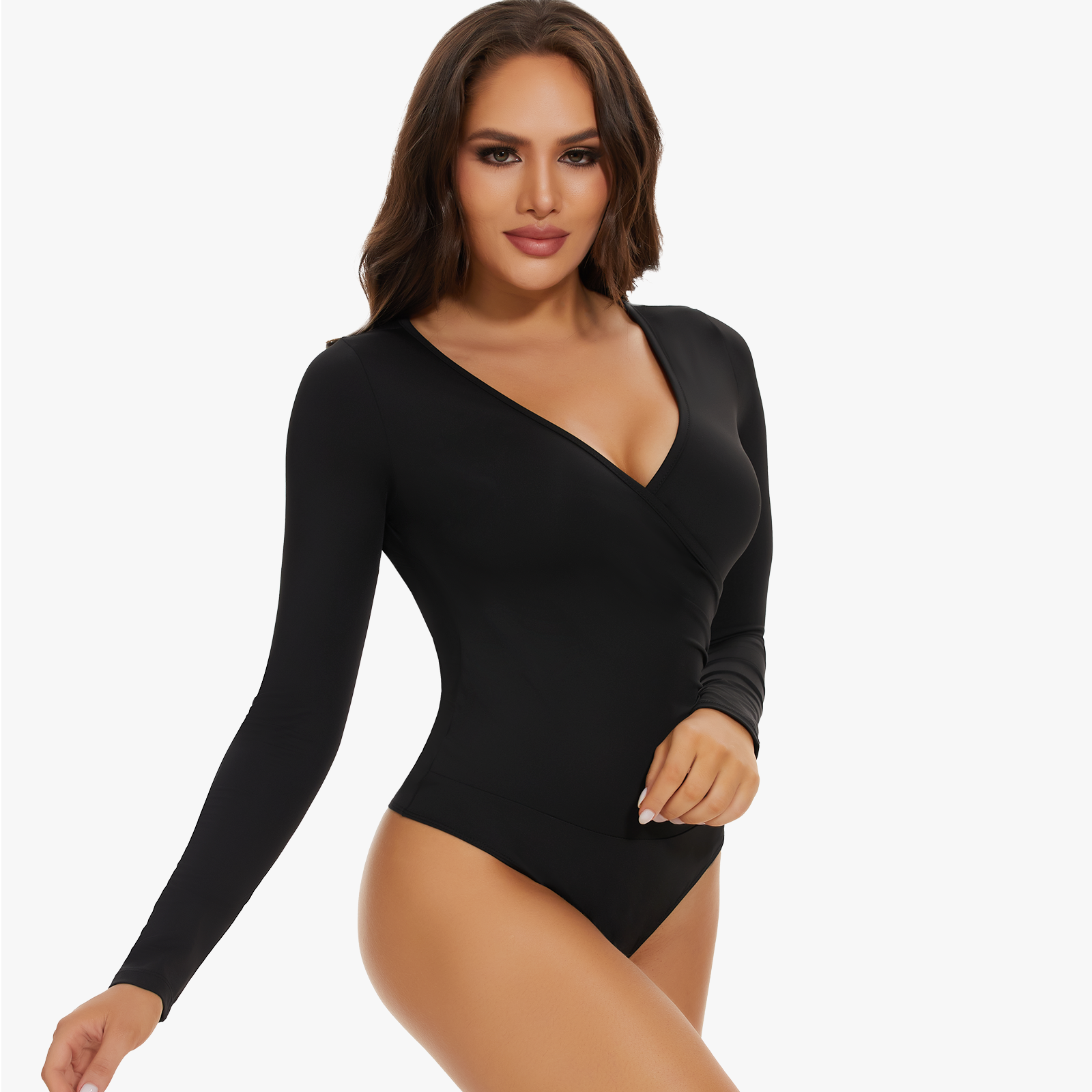 Joyshaper Sexy V-Neck Long Sleeve Bodysuit