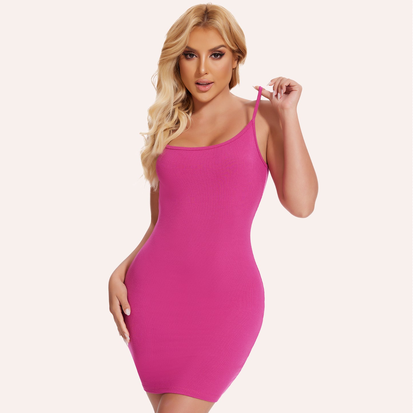 Joyshaper Low Back Spaghetti Straps Mini Dress