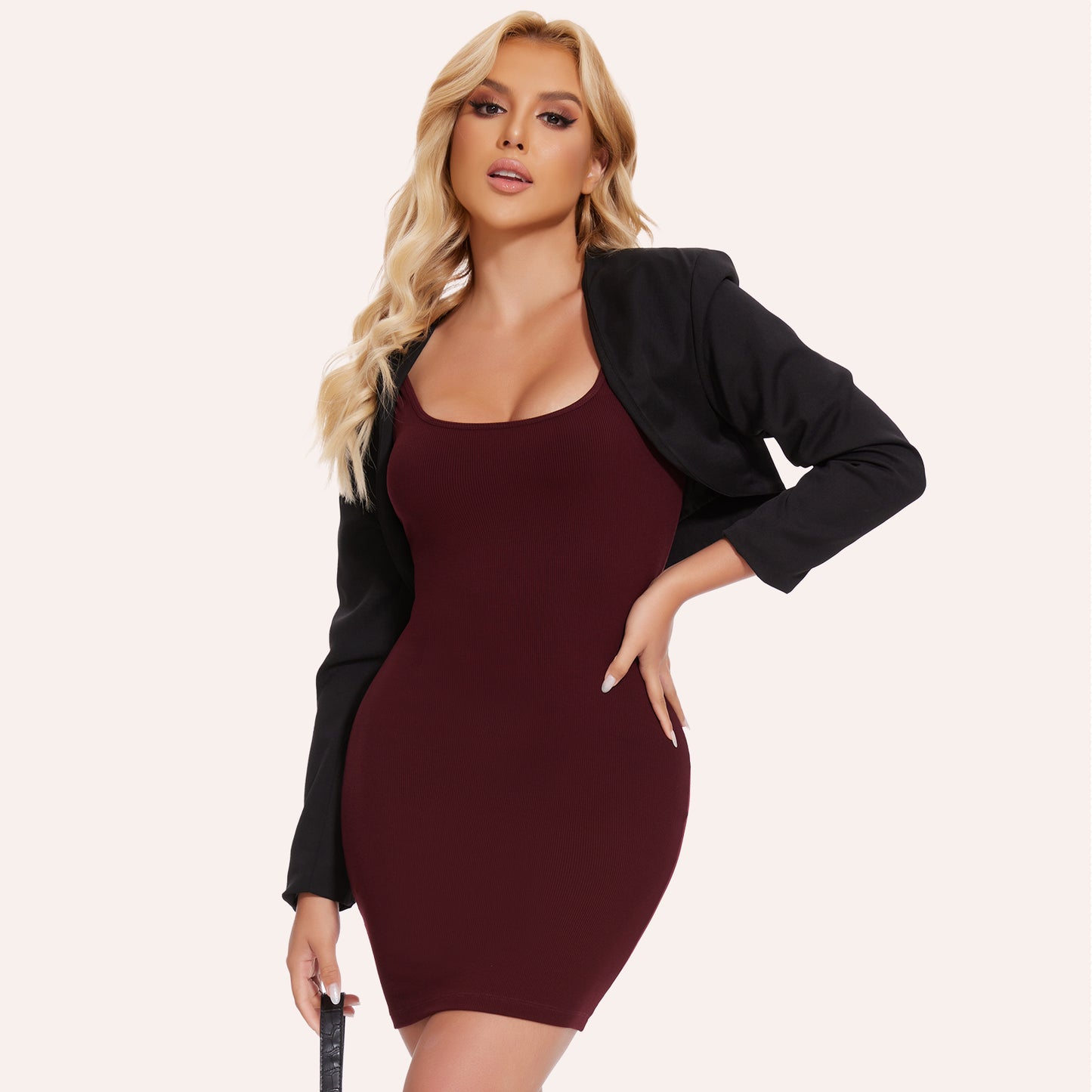 Joyshaper Sqaure Neck Bodycon Mini Dress