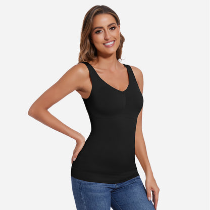 Joyshaper V-Neck Seamless Shapewear Tank With Padded Bra