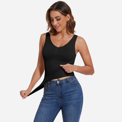 Joyshaper V-Neck Seamless Shapewear Tank With Padded Bra