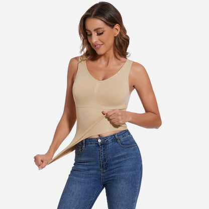Joyshaper V-Neck Seamless Shapewear Tank With Padded Bra