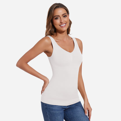 Joyshaper V-Neck Seamless Shapewear Tank With Padded Bra