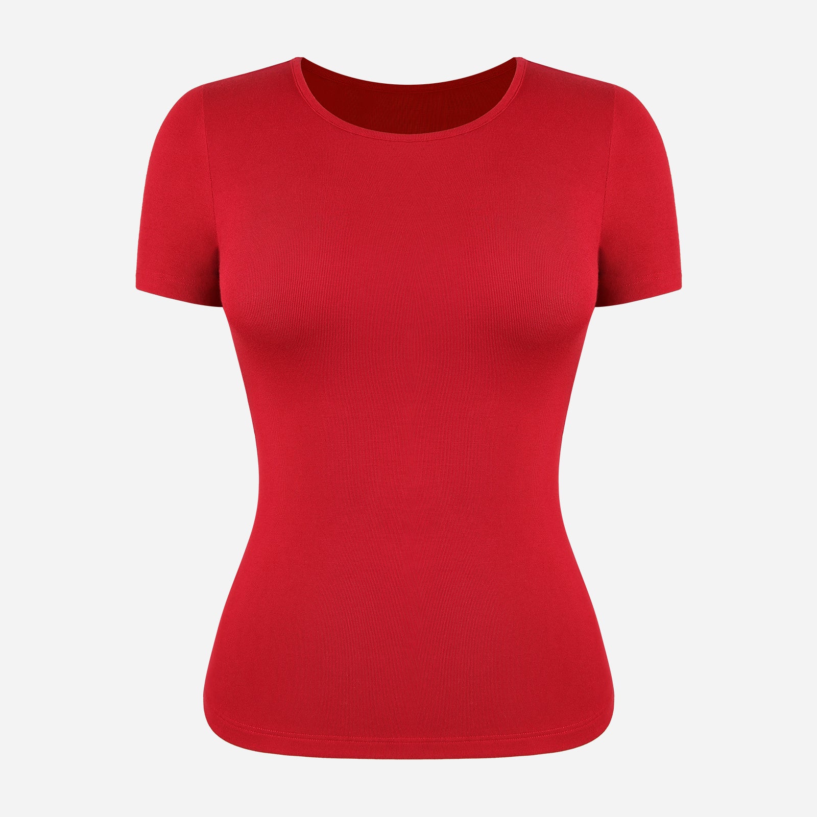 Joyshaper Women's Slim Fit Square Neck Ribbed Tee Summer Short Sleeve