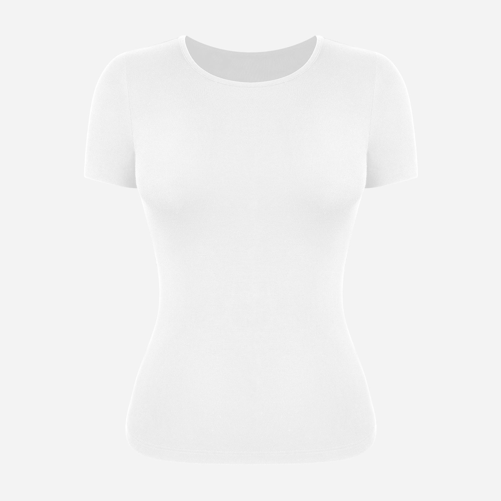 Joyshaper Women's Slim Fit Square Neck Ribbed Tee Summer Short Sleeve