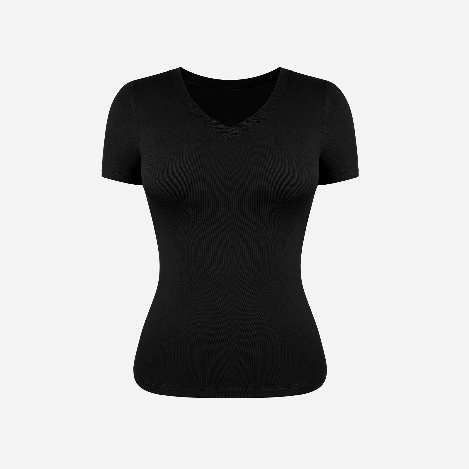 Joyshaper Womens Summer Tops Slim Fit Square Neck Ribbed Short Sleeve Tee