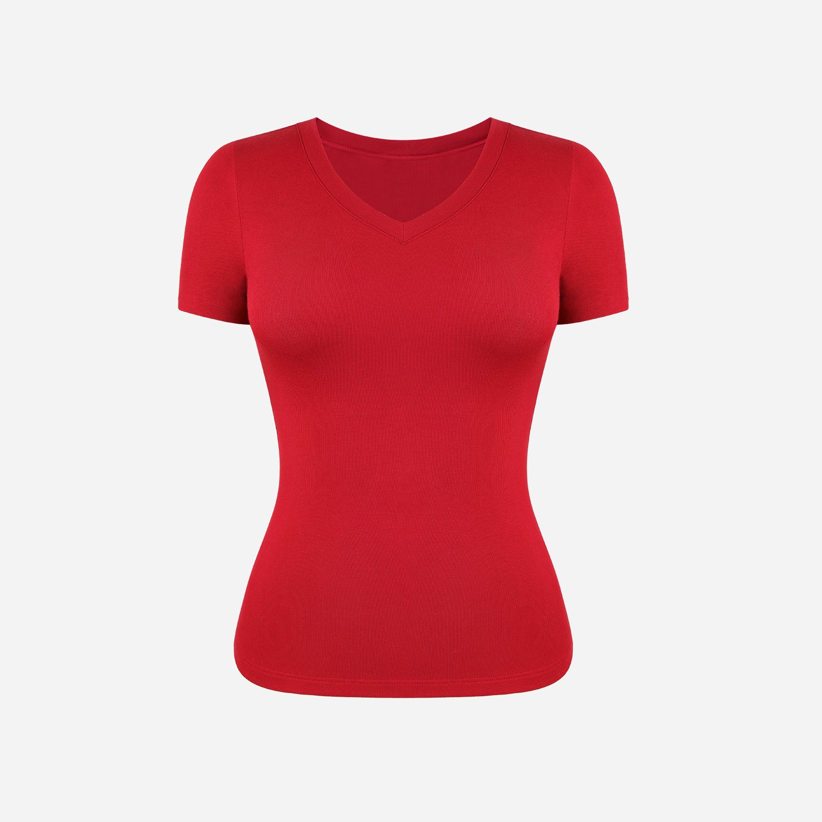 Joyshaper Womens Summer Tops Slim Fit Square Neck Ribbed Short Sleeve Tee