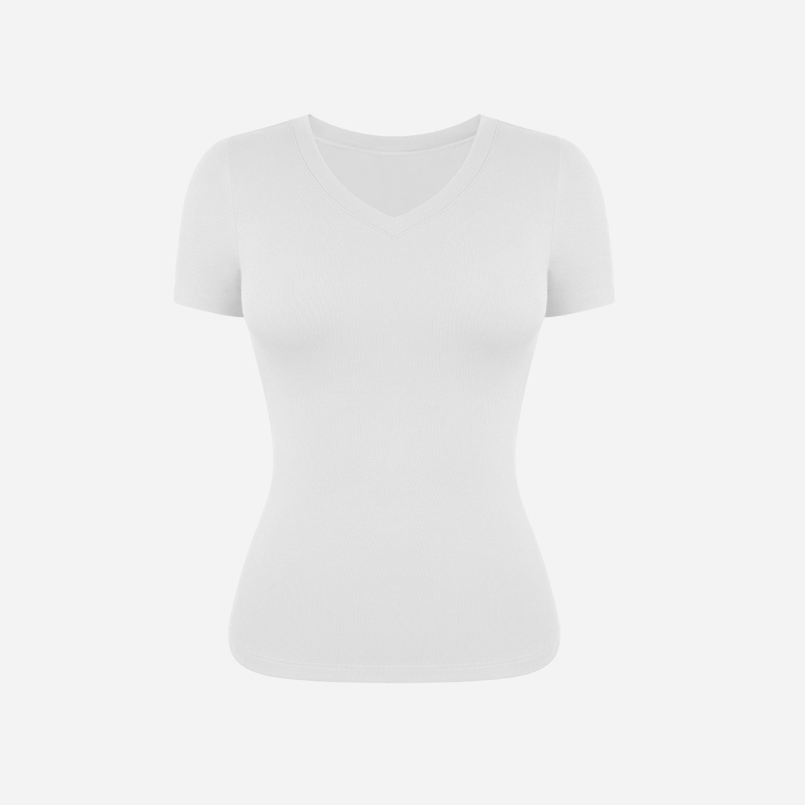 Joyshaper Womens Summer Tops Slim Fit Square Neck Ribbed Short Sleeve Tee