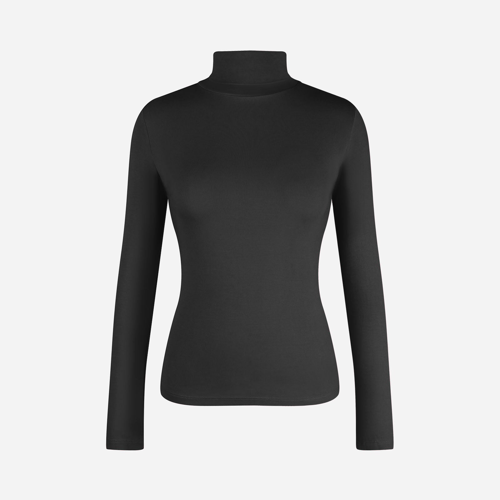 Joyshaper Cotton Stretch Long Sleeve Mock Turtle Neck Top