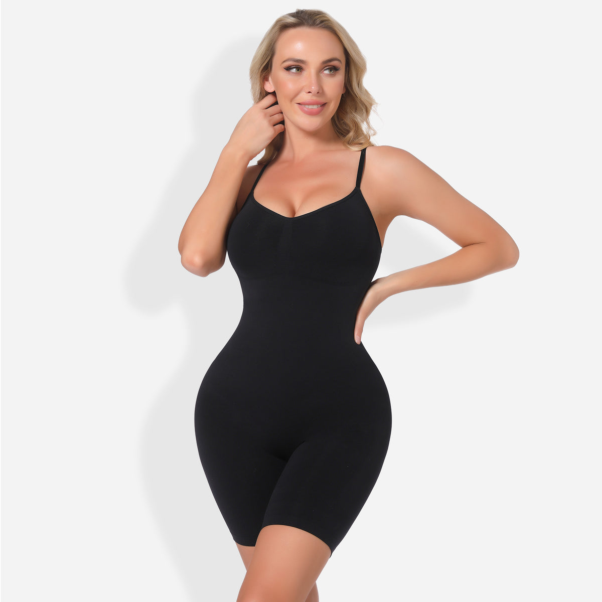 Joyshaper Donna Body Longsleeved Leotard Caldo Fleece Body Tank con scollo a U scollo a V Thermo Lingerie Bodysuit Top