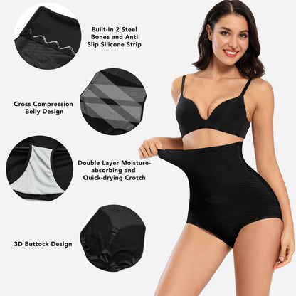 Joyshaper High Waisted Tummy Control Shapewear Panties Black