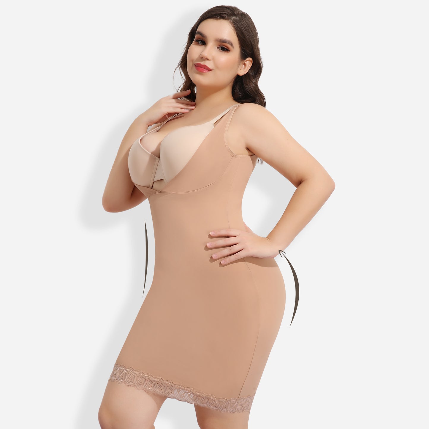 Joyshaper Open Bust Shapewear Lace Slips Dress