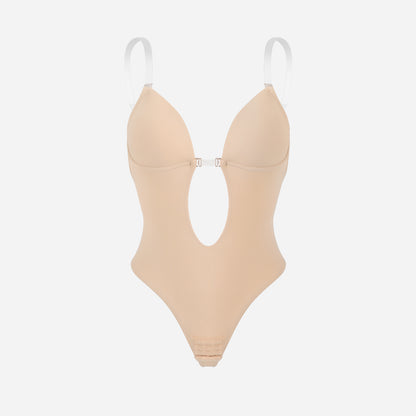 Joyshaper Plunging Deep V-Neck Strapless Backless Thong Bodysuit
