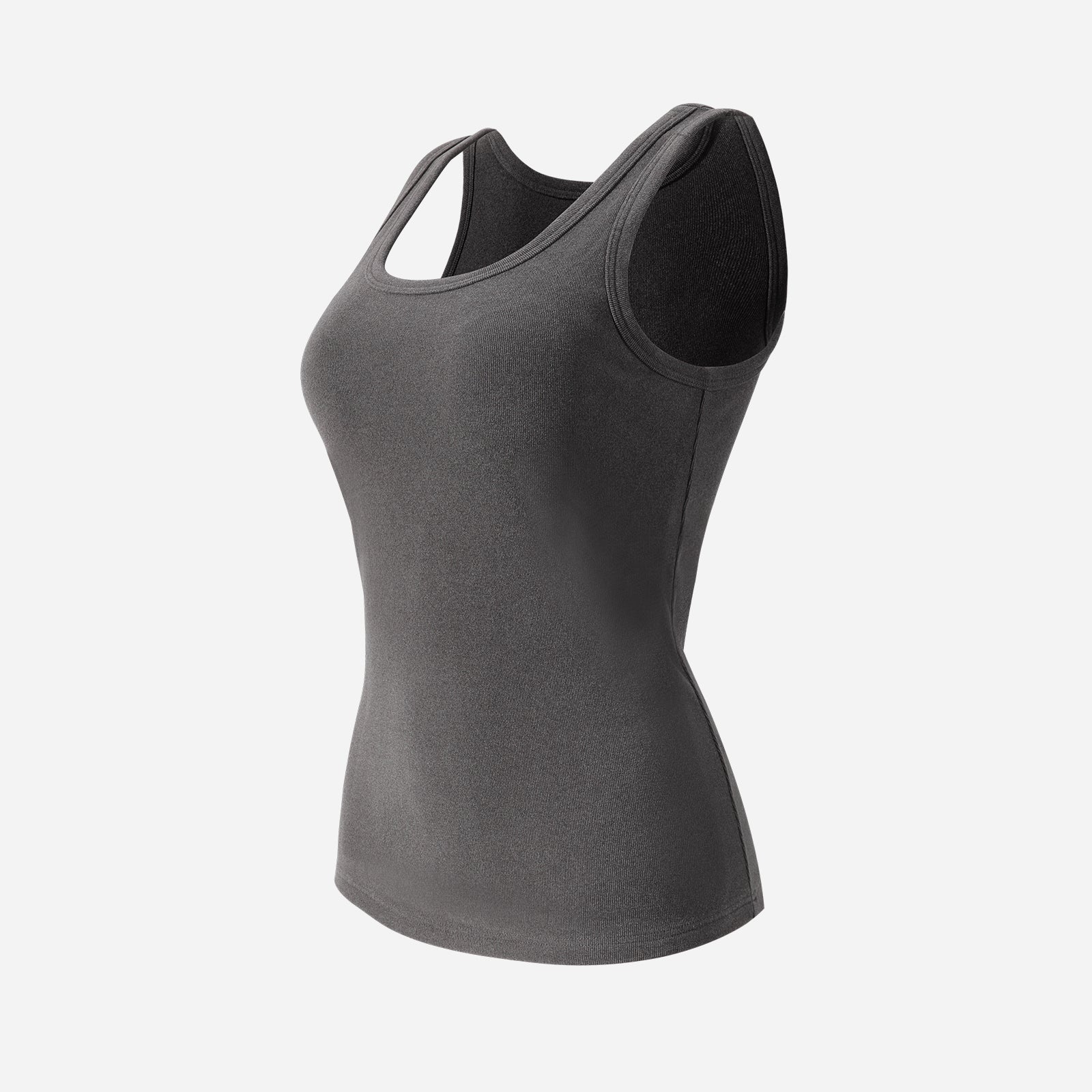 Joyshaper Ribbed Thermal Tank Top with Built in Bra & Warm Feel