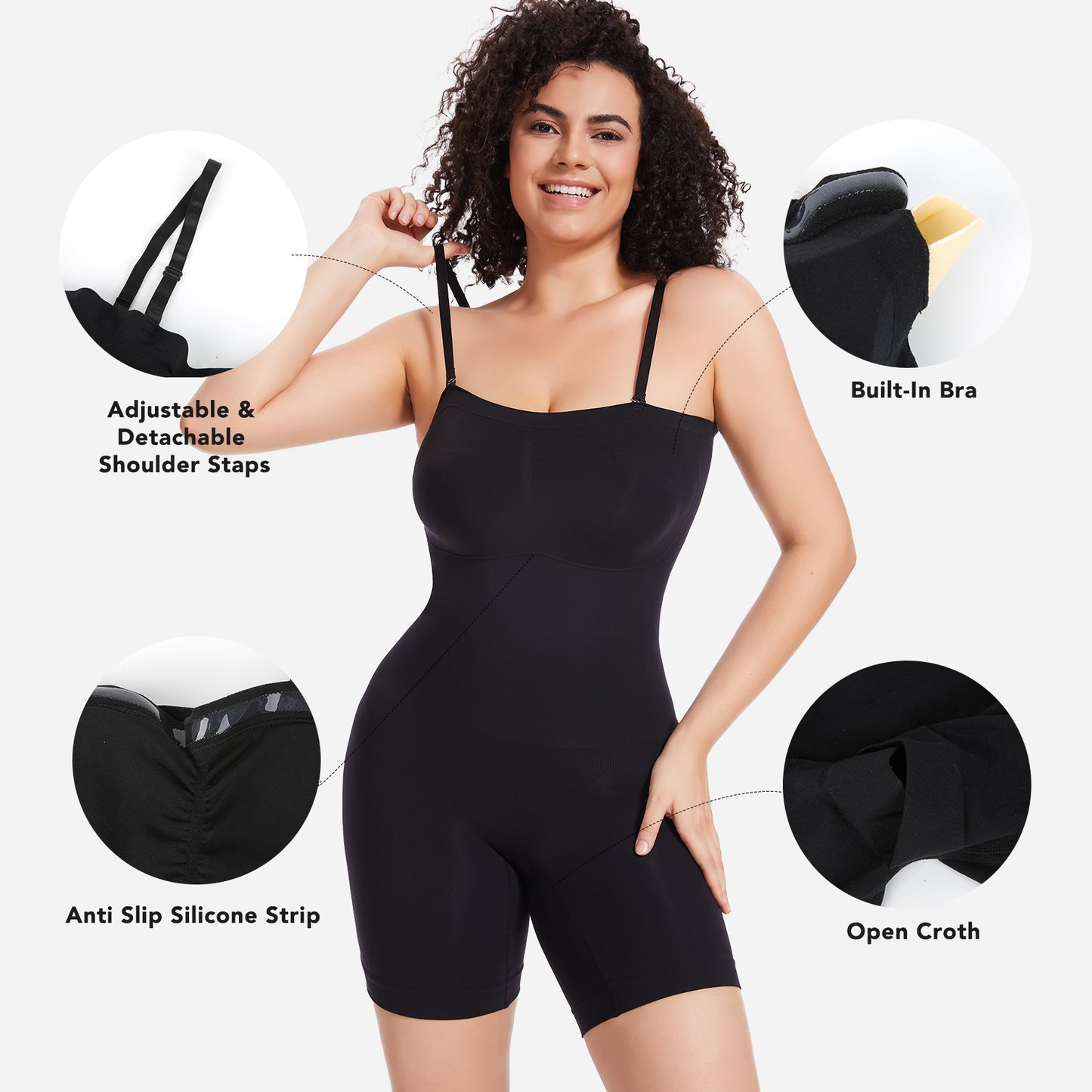 Joyshaper Strapless Shapewear Bodysuit with Built in Bra