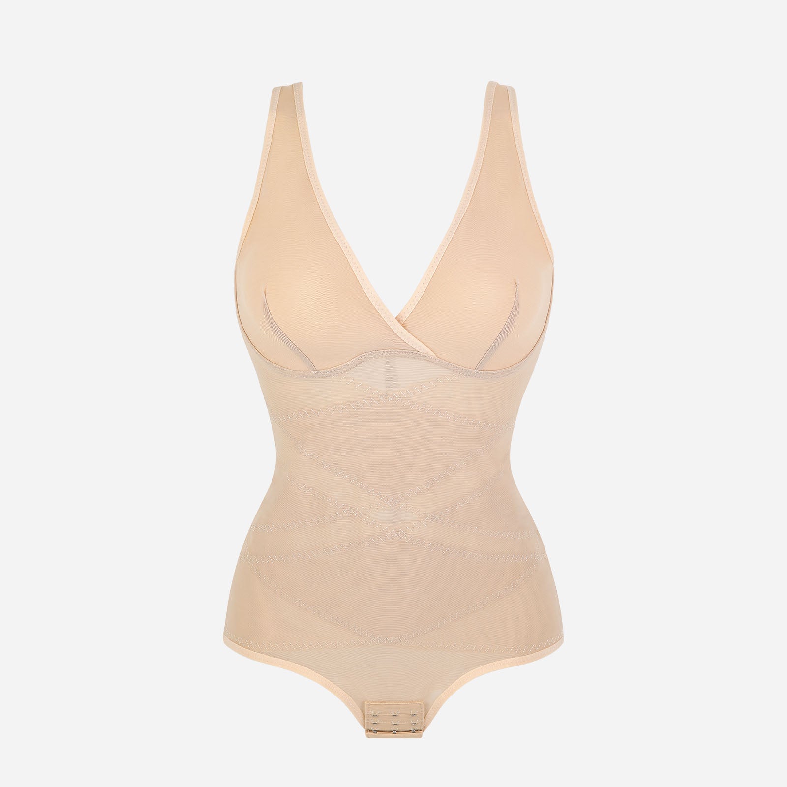 Joyshaper V-Neck Cross-Compression Tummy Control Shapewear Bodysuit