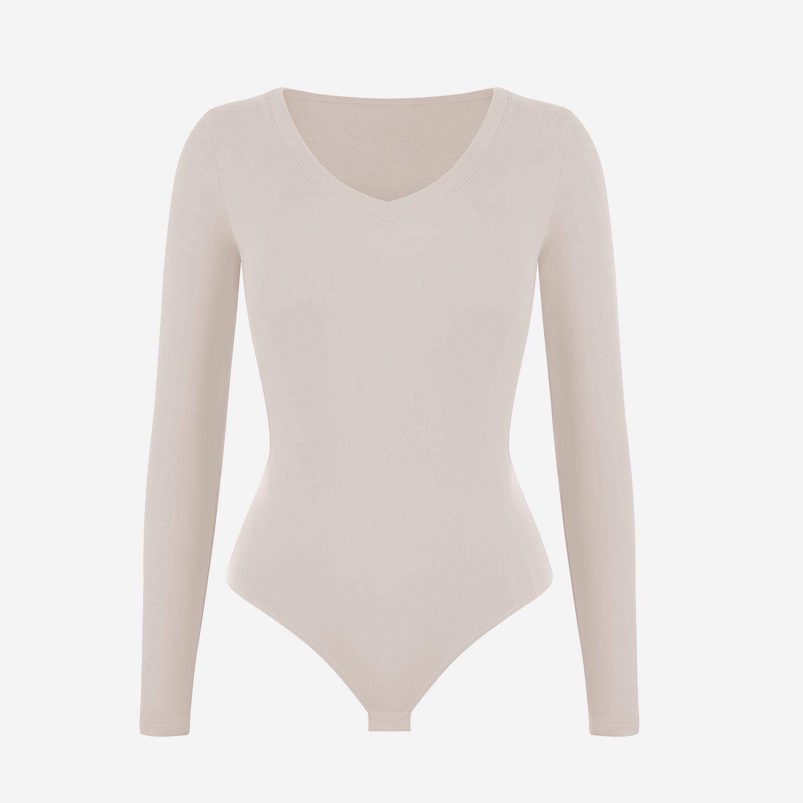Joyshaper Women’s V Neck Ribbed Fleece Long Sleeve Bodysuit Top