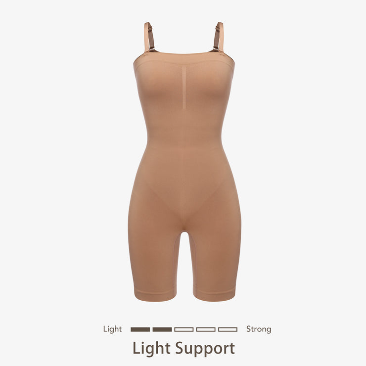 Joyshaper Seamless Mid-Thigh Open Gusset Tummy Control Bodysuit