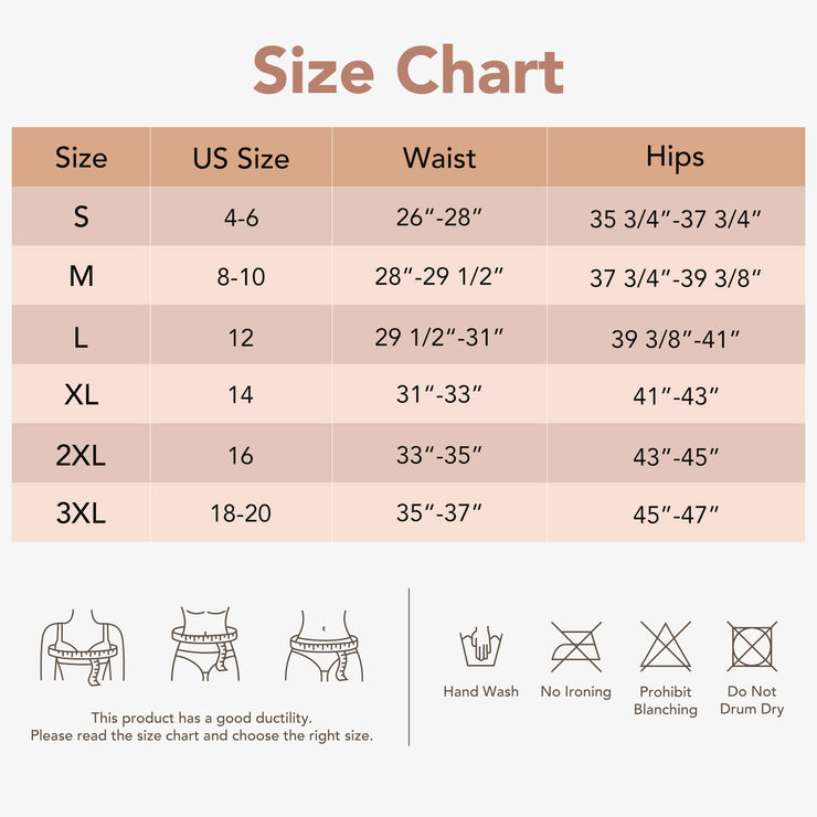 Joyshaper Elastic Anti-Chafing Shorts Size Chart