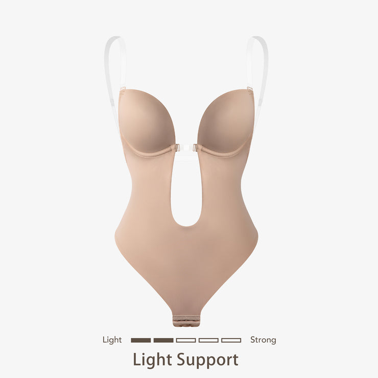 Joyshaper Plunging Deep V-Neck Strapless Backless Thong Bodysuit