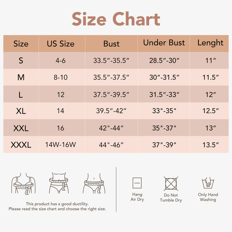 Joyshaper Posture Corrector Chest Brace Up size chart