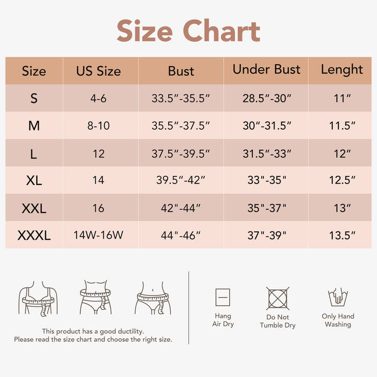 Joyshaper Posture Corrector Chest Brace Up size chart