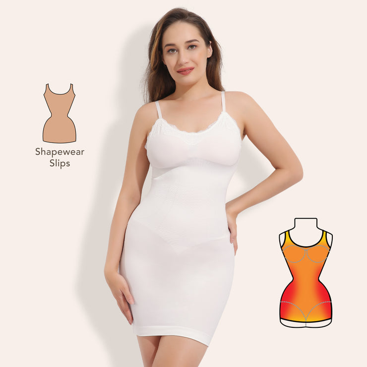Joyshaper Seamless V-Neck Lace Slips Dress