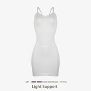 Joyshaper Seamless V-Neck Lace Slips Dress white