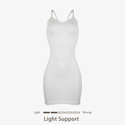 Joyshaper Seamless V-Neck Lace Slips Dress white