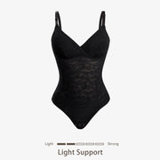 Joyshaper V-Neck Lace Thong Bodysuit black