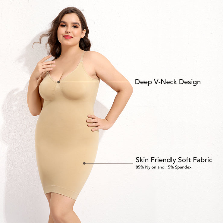 Joyshaper V-Neck Seamless Built-In Shapewear Slip Dress