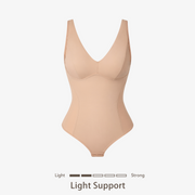 Joyshaper V-Neck Thong Bodysuit beige