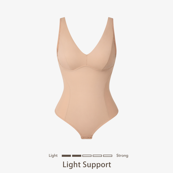 Joyshaper V-Neck Thong Bodysuit beige
